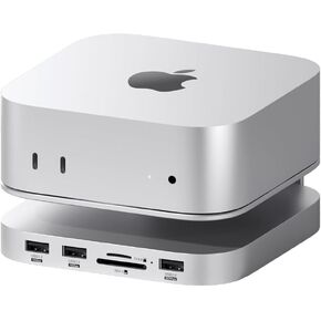 Hagibis Mac Mini M4 Hub & Stand with SSD Enclosure, 3 in 1 USB Type-C Docking Station with M.2 NVMe SSD Case, 4K@60Hz HDMI, 10Gbps USB3.2 Gen2, SD4.0, TF4.0, 5V/2A Power Supply for M4 Pro (MC60H)