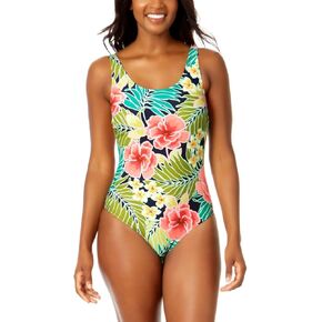 Hurley Women's UPF 50+ Sun Protection Floral One Piece Swimsuit (US, Alpha, X-Small, Regular, Regular, Pink)