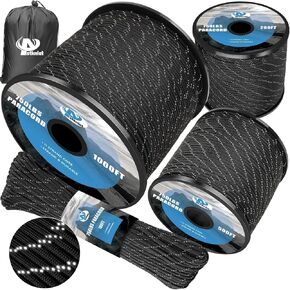 750ib حبل paracord العاكس ، 100 '200' 500 '1000' ، 4mm 11 ستراند المظلة سلك التخزين in Kuwait