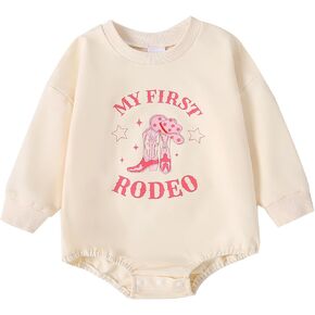 Baby Girl 1st Birthday Clothes One Embroidery Sweatshirt Romper Long Sleeve Bubble Romper Cake Smash Outfit