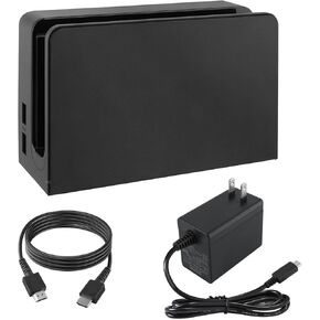 TV Dock Station for Nintendo Switch/Switch OLED with LAN Port,3-1 Switch Docking Station Set for TV with 1080P HDMI Cable and AC Adapter,TV Base Charging Dock Station for Nintendo Switch/OLED (Black)