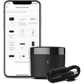 Broadlink RM4 Mini Smart Remote(2.4GHz Wi-Fi Only)- IR Blaster Hub for Smart Home Automation, Infrared TV Air Conditioner Remote Replacement Compatible with Alexa, Google Assistant, IFTTT in Kuwait