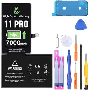 LL TRADER Battery for iPhone 11, 7000 mAh High Capacity Replacement Battery for iPhone 11 (A2111, A2223, A2221) with Full Set Repair Tool Kit 2024new Model