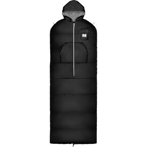 Thermotuff Wearable Sleeping Bag with Dual Hoodie, Zippered Arm Holes, Pockets & Adjustable Drawstring - Ideal for Camping, Cold Weather Hiking, and Stadium Sak Blanket