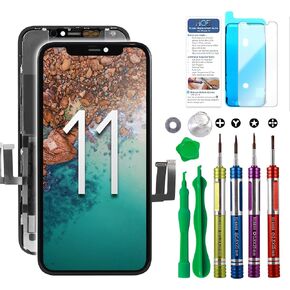 LCD Screen Replacement for iPhone 13 Pro Max (A2484, A2641, A2644, A2645, A2643) 6.7 inch Touch Screen Display Digitizer Frame Assembly W/Repair Kit + Tempered Glass + Adhesive