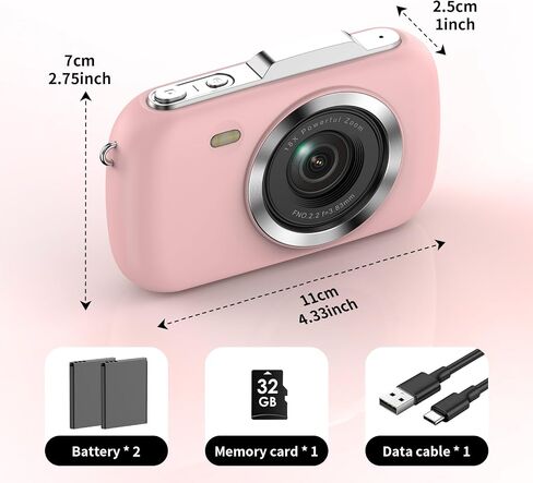 Digital Camera Kids 4K Video 64MP Photography Camera, Compact 18X Zoom Point and Shoot Camera, Autofocus Vlogging Mini Camera, 2.8'' Screen Camera with Flash for Teens Boys Girls Outdoor Travel in Saudi Arabia