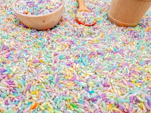 Rainbow Rice Sensory Bin Filler for Sensory Table - Colored Rice for Sensory Play (4 Cups - 2LB) in Saudi Arabia
