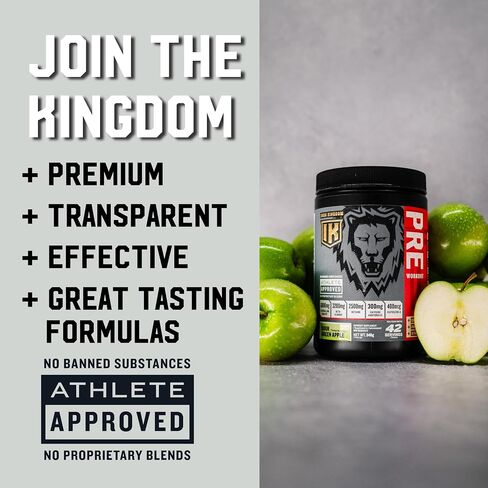 Iron Kingdom Pre Workout Powder for Men & Women Caffeine, Beta Alanine & Aminos for Intense Focus Endurance & Pump - Preworkout Energy Drink Powder, Natural Pineapple Mango - 42 Servings in Saudi Arabia