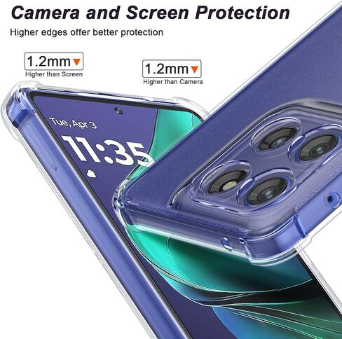 for Motorola Moto G Stylus 5G 2024 Case + Screen Protector Tempered Glass, Clear Phone Case Reinforced Corner Shockproof Flexible TPU Silicone Cover for Moto G Stylus 5G 2024 - Transparent in Kuwait