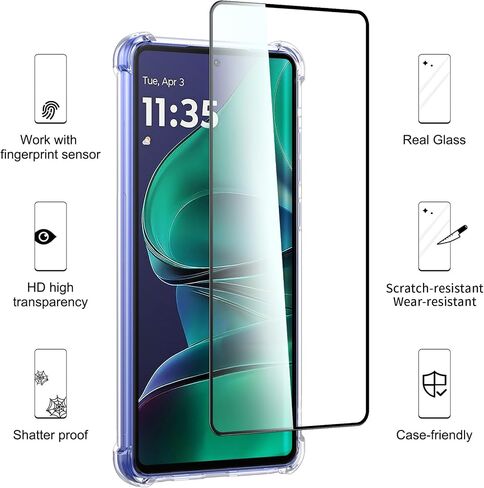 for Motorola Moto G Stylus 5G 2024 Case + Screen Protector Tempered Glass, Clear Phone Case Reinforced Corner Shockproof Flexible TPU Silicone Cover for Moto G Stylus 5G 2024 - Transparent in Kuwait