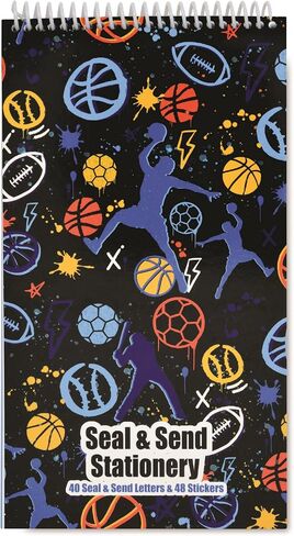 iscream + Corey Paige Designs Seal and Send 40 Sheet Stationery Note Card Pad with Seals - Game On in Kuwait
