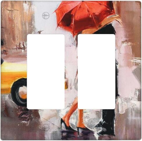 Couple Kissing In The Rain Light Switch Cover Single Blank Wall Plates For Home Office Decorative Switch Plate Cover Abstract Oil Painting in Saudi Arabia