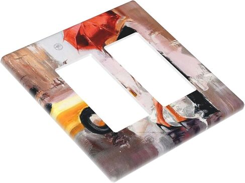 Couple Kissing In The Rain Light Switch Cover Single Blank Wall Plates For Home Office Decorative Switch Plate Cover Abstract Oil Painting in Saudi Arabia