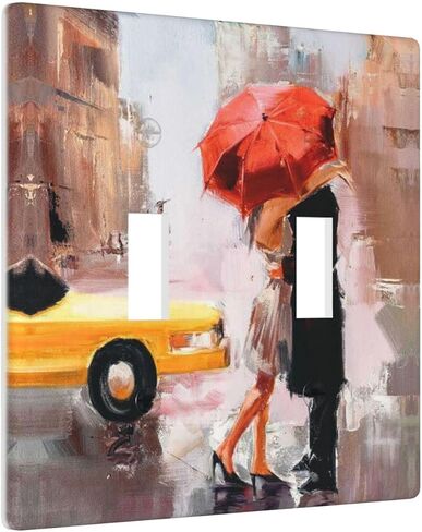 Couple Kissing In The Rain Light Switch Cover Single Blank Wall Plates For Home Office Decorative Switch Plate Cover Abstract Oil Painting in Saudi Arabia