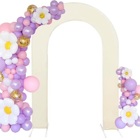 Hainarvers 7.2 قدم غطاء القوس المفتوح قوس أغطية القوس الممتدة الممتدة ، وغطاء خلفية على شكل حرف U على شكل حرف U لحفل عيد ميلاد الحفلات ، دخن الطفل القوس (الوردي) in Kuwait