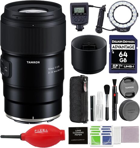 Tamron 90mm F/2.8 Di III VXD Macro Lens for Nikon Z Mount مع إكسسوارات Pixel Advance و Bundle | AFF072S-700 | Tamron 90mm عدسة in Kuwait
