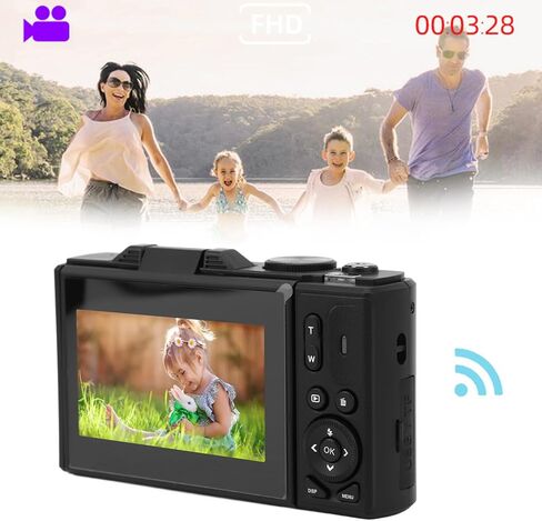 4K Digital Camera,64MP UHD Autofocus Digital Camera,18X Zoom Retro Compact Camera with 3in Flip Screen for Photography Vlogging (-2214240057912) in Saudi Arabia