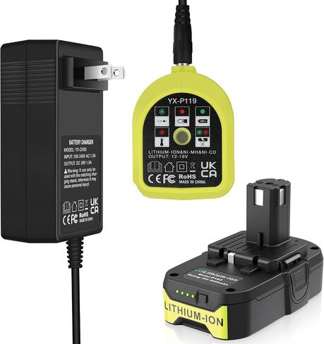 P103 18v Replacement Battery P117 12V-18V Battery Charger for Ryobi Battery and Charger Combo Compatible with P100 P102 P104 P105 P107 P108 P109 P190 Charger for Ryobi Lithium-Ion/NiCad/NiMh in Saudi Arabia