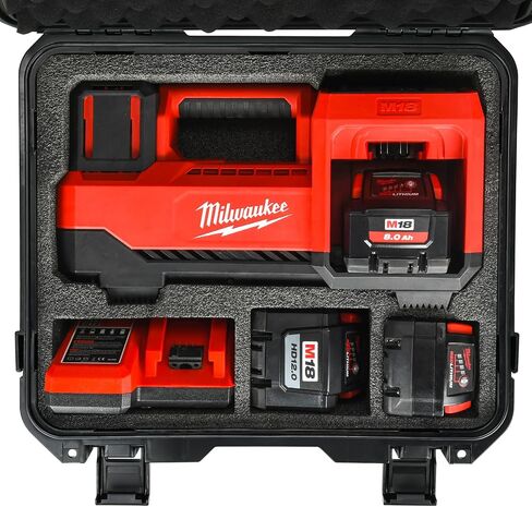 Air Compressor Case for Milwaukee M18 Inflator - Waterproof Hard Shell Air Pump Storage Bag Compatible with Milwaukee Tire Inflator 2848-20, Battery Pack 18V 3.0 to 12.0 Ah & Chargers (Case Only) in Saudi Arabia