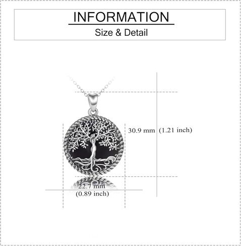 ONEFINITY Malachite Tree of Life Necklace Sterling Silver Malachite Tree of Life Pendant Jewelry for Women Girls Gifts in Kuwait