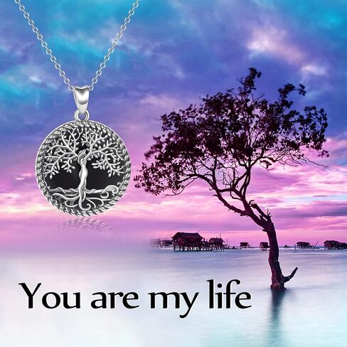 ONEFINITY Malachite Tree of Life Necklace Sterling Silver Malachite Tree of Life Pendant Jewelry for Women Girls Gifts in Kuwait