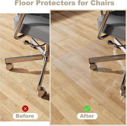 [Thickened to 2.0mm]40"x 50" Office Chair Floor Mat for Hardwood, Vinyl Computer Floor Mat, Anti-Slip Desk Floor Mat for Hardwood, Easy to Clean Office Chair Floor Protector, Durable Rolling Chair Mat in Kuwait