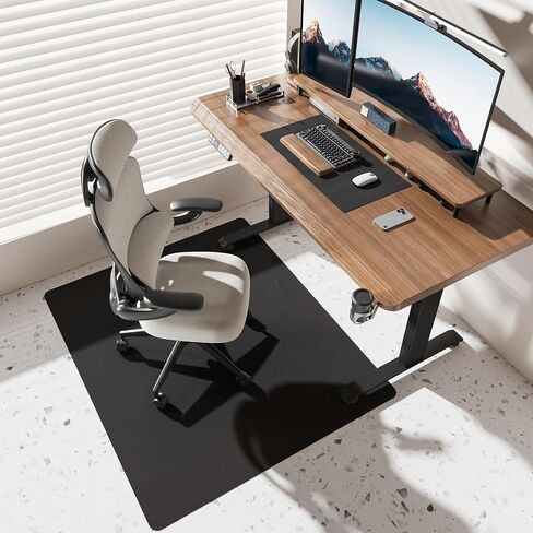 [Thickened to 2.0mm]40"x 50" Office Chair Floor Mat for Hardwood, Vinyl Computer Floor Mat, Anti-Slip Desk Floor Mat for Hardwood, Easy to Clean Office Chair Floor Protector, Durable Rolling Chair Mat in Kuwait