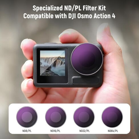 NEEWER ND Filter Set for Action 5 Pro (4 Pack), ND8 + ND16 + ND32 + ND64 Filter Kit Action Camera Accessories Multicoated HD Optical Glass Compatible with DJI Osmo Action 5 Pro/4, FL-B04 in Saudi Arabia
