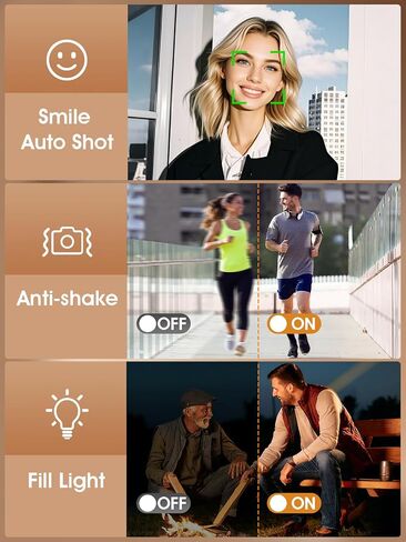 Digital Camera,Autofocus 4K 48MP Vlogging Camera for Photography,32GB Card | Portable Compact Point and Shoot Digital Camera for Teens Adult Beginner with 16X Zoom,Anti-Shake,2 Batteries(White) in Saudi Arabia