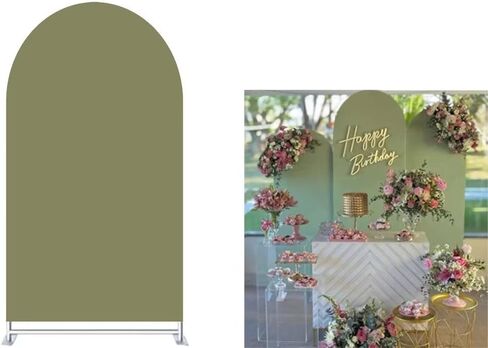 Arch Backdrop Covers for Parties Jungle Safari Brown Solid Arched Stretchy Photography Wall Background for Parties Baby Bridal Shower Birthday Wedding Prom Party in Kuwait