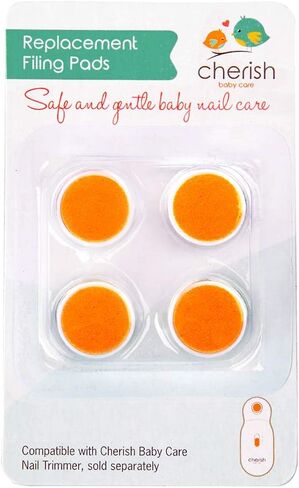 Replacement Filing Pads for Cherish Baby Care Electric Baby Nail Trimmer - includes 4 Filing Discs for Newborn to Toddler in Kuwait