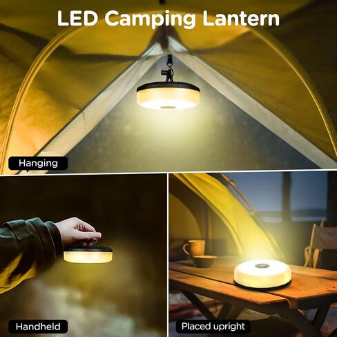 Camping String Lights, 4 in 1 Quick Storage 32.8FT Rechargeable Tent Lights String with 8 Lighting Modes, Hanging Waterproof Portable LED Lamp for Outdoor Patio Awning Garden Party Essentials in Saudi Arabia