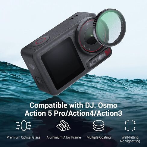 Osmo Action 5 Pro Action 4 Action 3 Nd8/pl nd16/pl nd32/pl nd64/pl set ، filter nd/pl set for dji osmo action 5 pro Action 4 Action 3 Camera Combo ، filter multi hd optical filter with wipe in Kuwait