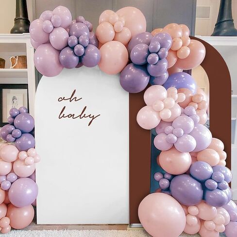 LEBENGURU Upgraded 7.2FT Open Arch Backdrop Cover, Light Pink Spandex Fitted Round Top Wedding Arches, Double-Sided U-Shaped Arch Chiara Stand Covers for Birthday Party Baby Shower Balloon Décor in Saudi Arabia
