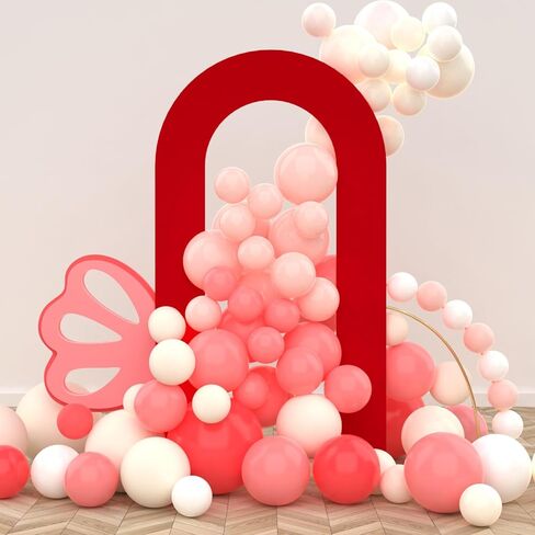 LEBENGURU Upgraded 7.2FT Open Arch Backdrop Cover, Light Pink Spandex Fitted Round Top Wedding Arches, Double-Sided U-Shaped Arch Chiara Stand Covers for Birthday Party Baby Shower Balloon Décor in Saudi Arabia