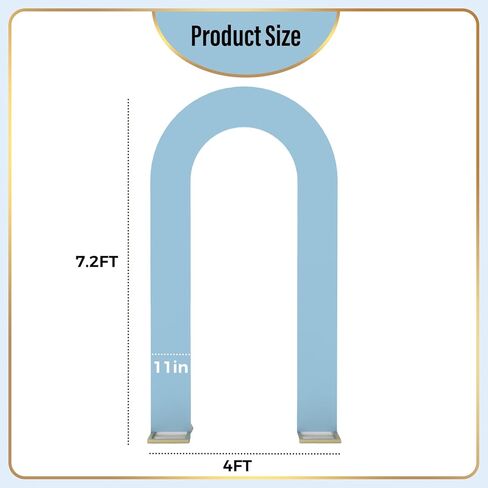 Lebenguru ترقية 7.2 قدم غطاء خلفية مفتوح ، دنة زدفية فاتح مزودة بأعلى أقواس الزفاف ، أغطية قوس القوس chiara على شكل حرف U لحفل عيد ميلاد دش الطفل ديكور in Kuwait