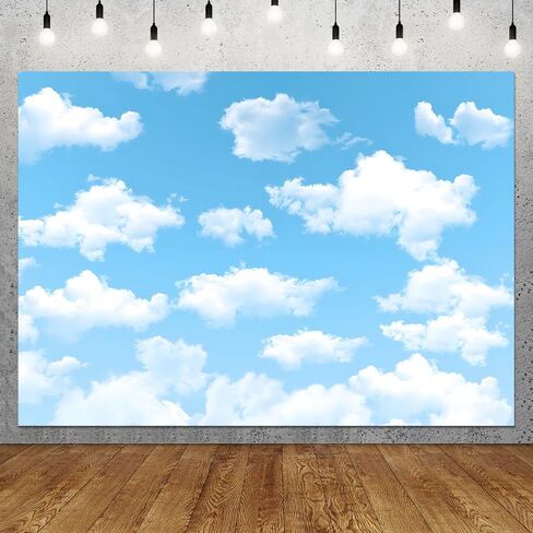 Yongqian 7x5ft Blue Sky White Cloud Photography Backdrop World Travel Aviator Children Birthday Party Decor Wedding Newborn Baby Shower Photo Studio Props in Saudi Arabia