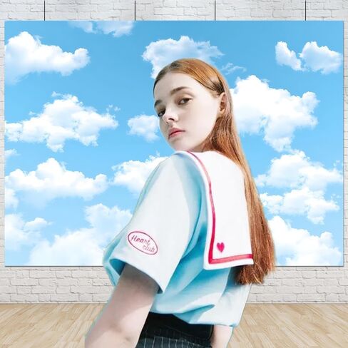 Yongqian 7x5ft Blue Sky White Cloud Photography Backdrop World Travel Aviator Children Birthday Party Decor Wedding Newborn Baby Shower Photo Studio Props in Saudi Arabia