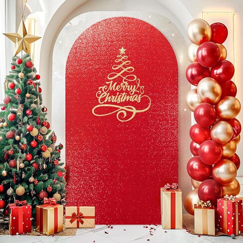 7.2FT Silver Arch Cover-Sequin Spandex Fitted Wedding Arch Cover Round Top Chiara Background Covers for Birthday Party Baby Shower Photo Arch Stand Decoration in Saudi Arabia