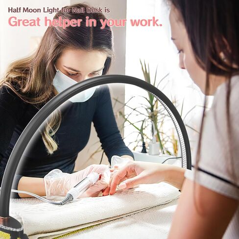 LED صغير LED نصف القمر مصباح مكتب الأظافر ، مصباح مكتب تعتيم ، طي الحامل قاعدة القمر ضوء للمكتب ، القوس الظفر تقنية الضوء ، درجة حرارة اللون 3000K-6200K in Kuwait