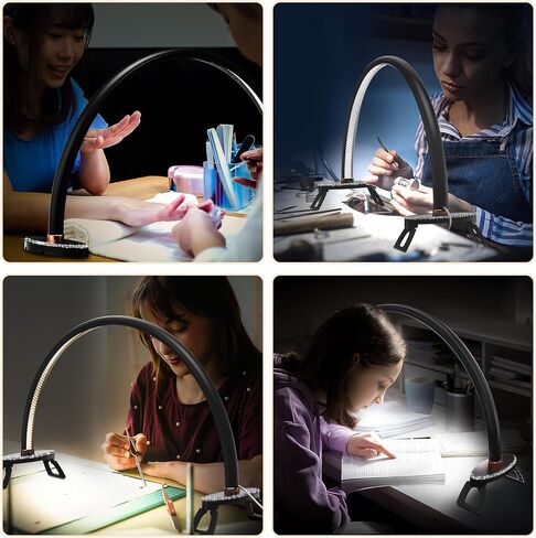 LED صغير LED نصف القمر مصباح مكتب الأظافر ، مصباح مكتب تعتيم ، طي الحامل قاعدة القمر ضوء للمكتب ، القوس الظفر تقنية الضوء ، درجة حرارة اللون 3000K-6200K in Kuwait