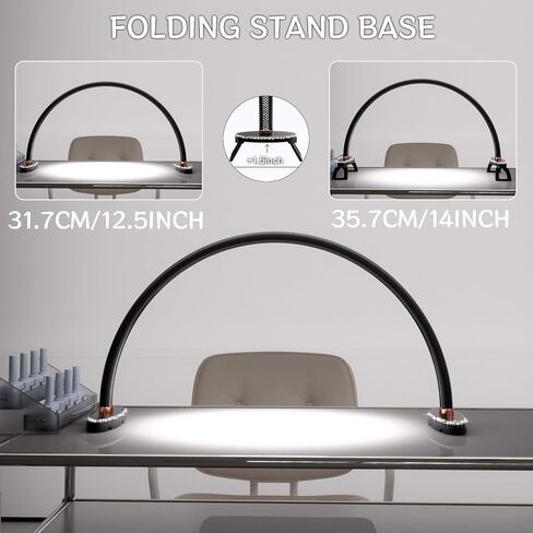LED صغير LED نصف القمر مصباح مكتب الأظافر ، مصباح مكتب تعتيم ، طي الحامل قاعدة القمر ضوء للمكتب ، القوس الظفر تقنية الضوء ، درجة حرارة اللون 3000K-6200K in Kuwait