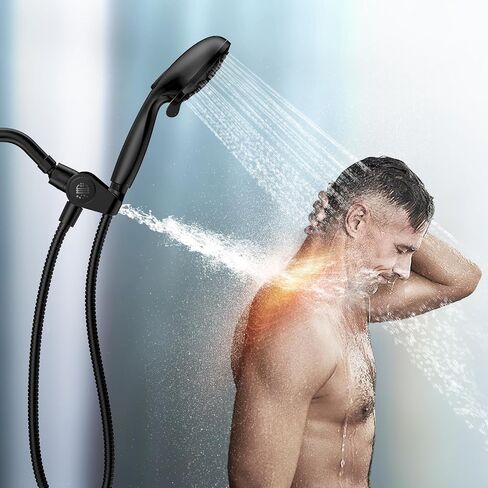 Filtered Shower Head with Handheld Combo - Dual 2-in-1 Spa System with Massage Shower Head and 10 Modes Hand Held Shower Head, High Pressure, Built in Power Wash Mode (Chrome) in Saudi Arabia