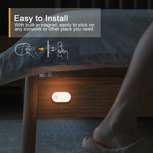 Lyridz Rechargeable Battery Night Light, Stick on Mini Motion Sensor Light Indoor Warm White 1-20LM LED Light with Stepless Adjustable Brightness for Bedroom, Kitchen, Stairs, Hallway, 2-Pack in Saudi Arabia