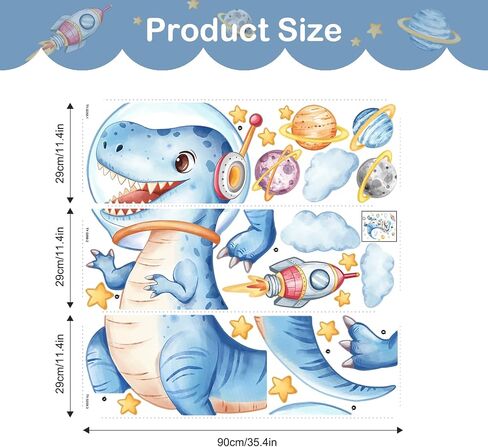 Tanlaby Large Dinosaur Wall Decals Blue Dino Palm Tree Wall Stickers Peel and Stick Jungle Art Decor for Baby Nursery Boys Girls Kids Toddler Bedroom Playroom Classroom in Saudi Arabia
