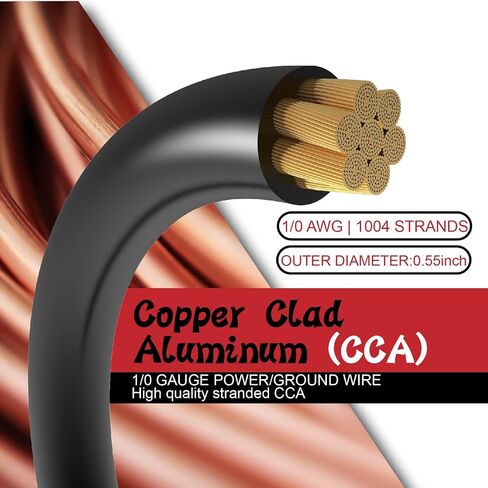 100Ft 4 Gauge Wire Copper Clad Aluminum CAA Primary Automotive Wire,4AWG Battery Cable,Car Audio Speaker Stereo,Car Amplifier Power & Ground Cable,RV Trailer Wiring Welding Cable(Black+Red) in Saudi Arabia