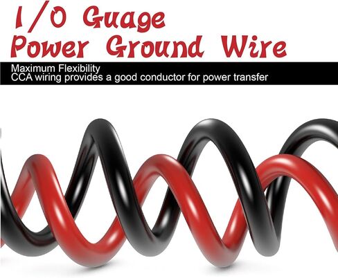 100Ft 4 Gauge Wire Copper Clad Aluminum CAA Primary Automotive Wire,4AWG Battery Cable,Car Audio Speaker Stereo,Car Amplifier Power & Ground Cable,RV Trailer Wiring Welding Cable(Black+Red) in Saudi Arabia