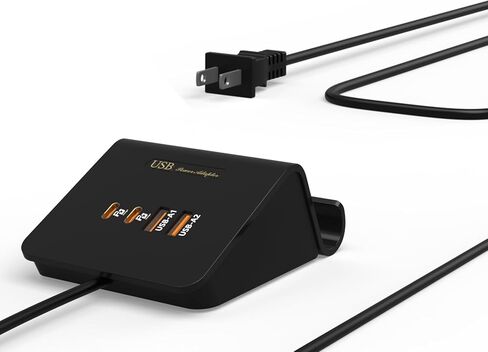 WUKUR USB C GaN Charger for Multi Devices, 4 Ports USB Charger Hub for MacBook iPhone 14/13/12 iPad Laptop Samsung Galaxy Google Pixel and More in Saudi Arabia