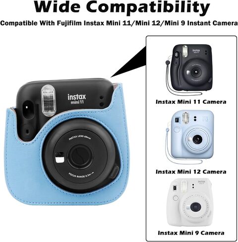 علبة الكاميرا الواقية لـ Fujifilm Instax Mini 11 12 9 كاميرا فورية مع ألبوم Instax Mini ، ألبوم صور لـ Fujifilm Instax Mini Camrea ، غطاء حقيبة جلدية مع قابلة للتعديل قابلة للتعديل (أبيض) in Saudi Arabia