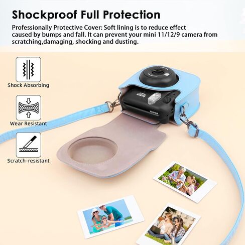 علبة الكاميرا الواقية لـ Fujifilm Instax Mini 11 12 9 كاميرا فورية مع ألبوم Instax Mini ، ألبوم صور لـ Fujifilm Instax Mini Camrea ، غطاء حقيبة جلدية مع قابلة للتعديل قابلة للتعديل (أبيض) in Saudi Arabia